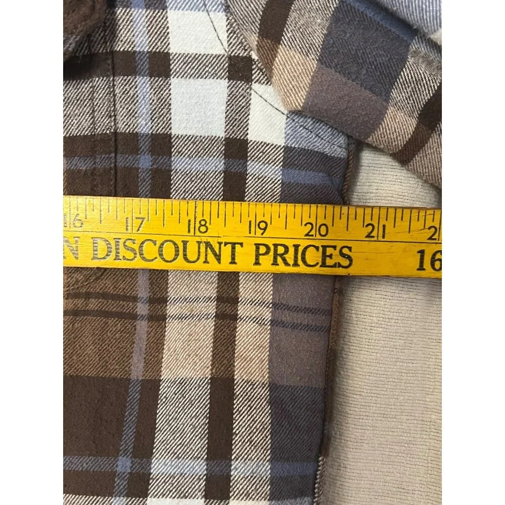 Old Navy Men's Sherpa Shacket Small Plaid Flannel Button-Up Long Sleeve Patch El - Picture 15 of 16